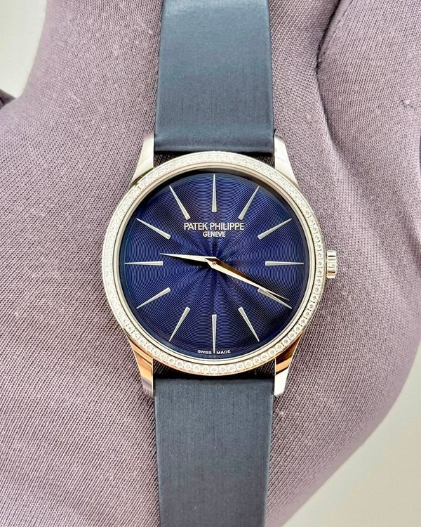 Patek Philippe Calatrava 35MM Blue Dial Leather Strap (4997/200G-001)