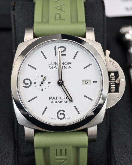 Panerai Luminor Marina 44MM White Dial Rubber Strap (PAM01314)
