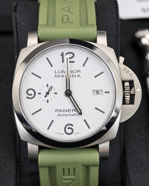 2022 Panerai Luminor Marina 44MM White Dial Rubber Strap (PAM01314)