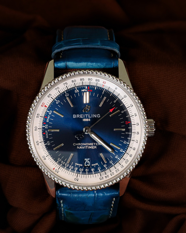 2021 Breitling Navitimer 38MM Blue Dial Leather Strap (A17325211C1P1)