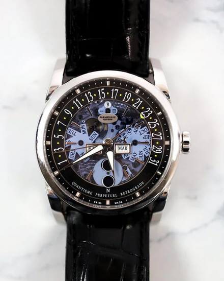 Parmigiani Fleurier Tonda Centum Retrograde Perpetual 42MM Skeleton Dial Leather Strap (PFH227-1200300-HA1441)