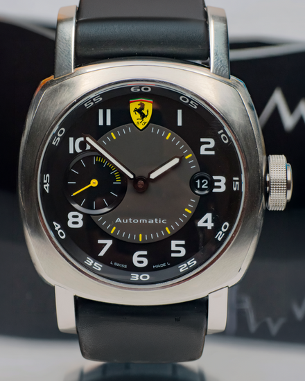 No Reserve - Panerai Ferrari Scuderia 45MM Black Dial Rubber Strap (FER00002)