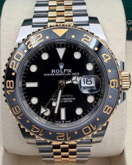 2026 Rolex GMT-Master II "Bumblebee" 40MM Black Dial Two-Tone Jubilee Bracelet (126713GRNR)