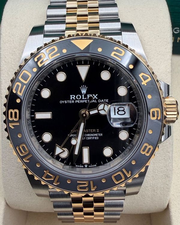2026 Rolex GMT-Master II "Bumblebee" 40MM Black Dial Two-Tone Jubilee Bracelet (126713GRNR)
