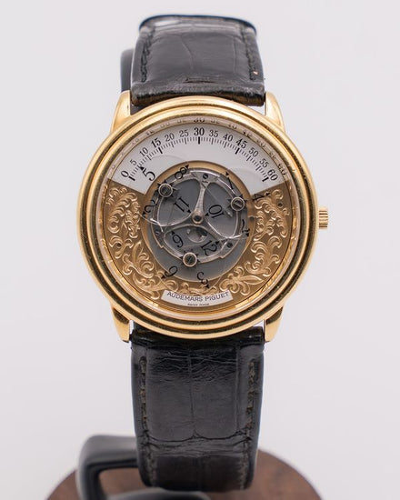 Audemars Piguet Star Wheel 36MM Gold Dial Leather Strap (25720BA)