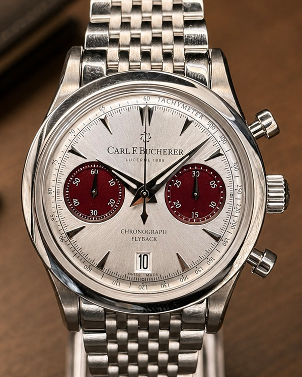 No Reserve - Carl F. Bucherer Manero Flyback 40MM Silver Dial Steel Bracelet (00.10927.08.13.24)