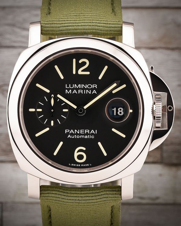 2018 Panerai Luminor Marina 44MM Black Dial Textile Strap (PAM01104)