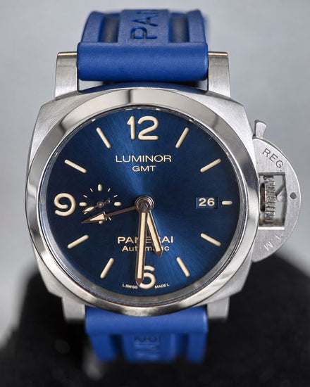 Panerai Luminor GMT 44MM Blue Dial Rubber Strap (PAM01033)