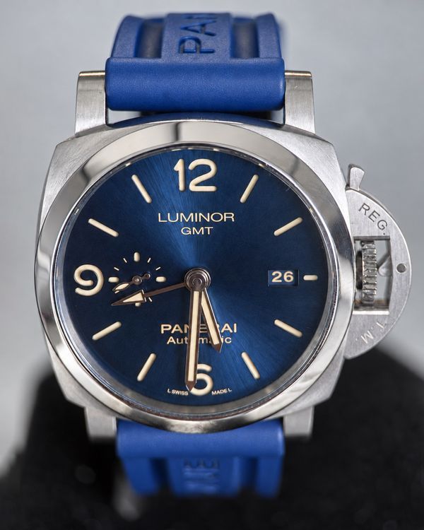 2021 Panerai Luminor GMT 44MM Blue Dial Rubber Strap (PAM01033)