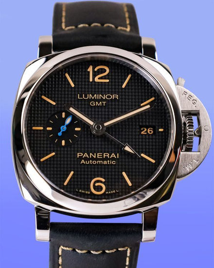 No Reserve - 2021 Panerai Luminor GMT 1950 3 Days L.E. 42MM Black Dial Leather Strap (PAM01535)