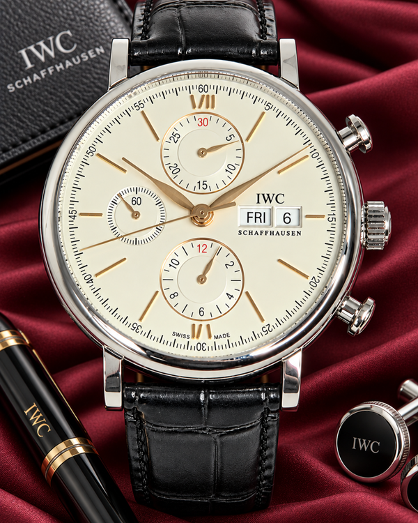 2017 IWC Schaffhausen Portofino 42MM Silver Dial Leather Strap (IW391022)