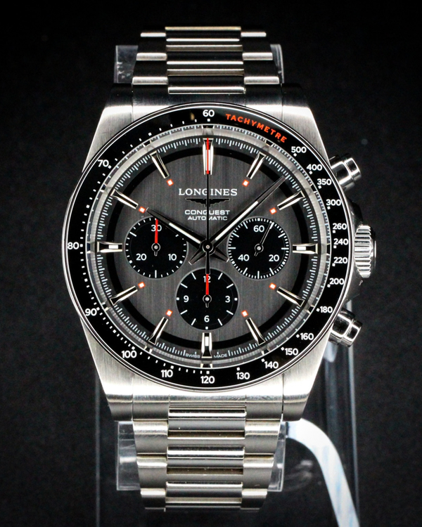 No Reserve - 2025 Longines Conquest Chronograph 42MM Grey Dial Steel Bracelet (38364529)