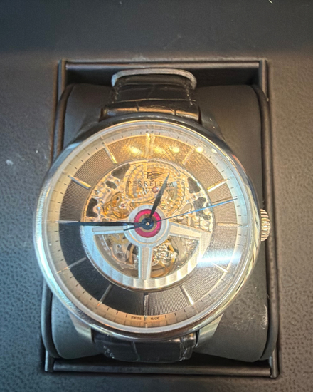 Perrelet First Class Double Rotor Skeleton 42.5MM Skeleton Dial Leather Strap (A1091/2)