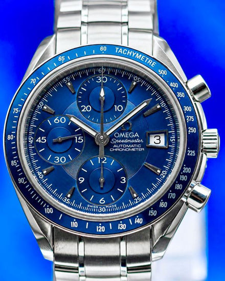 No Reserve - 2016 Omega Speedmaster Date 40MM Blue Dial Steel Bracelet (3212.80.00)