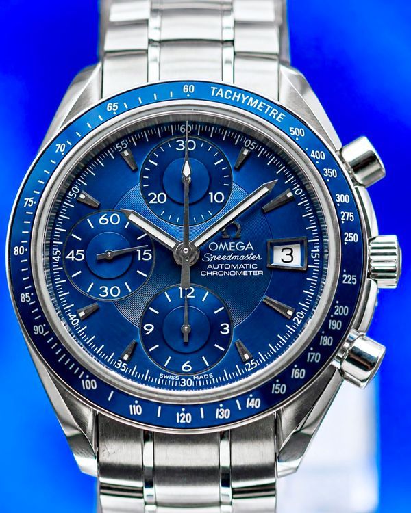 No Reserve - 2016 Omega Speedmaster Date 40MM Blue Dial Steel Bracelet (3212.80.00)