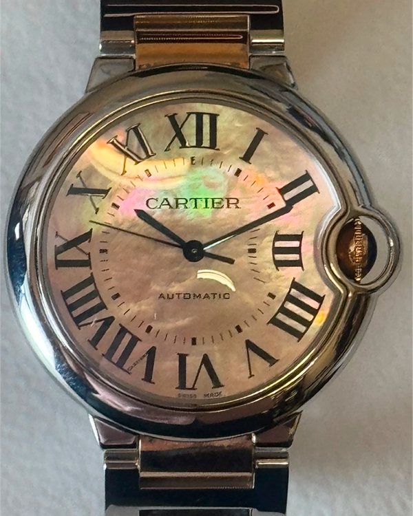 Cartier Ballon Bleu 36MM Mother of Pearl Dial Two-Tone Bracelet (W6920033)