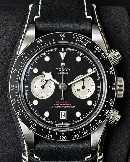 No Reserve - 2022 Tudor Black Bay Chrono 41MM Black Dial Leather Strap (79360N)