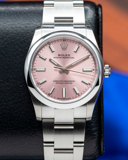 2023 Rolex Oyster Perpetual 34MM Pink Dial Oyster Bracelet (124200)