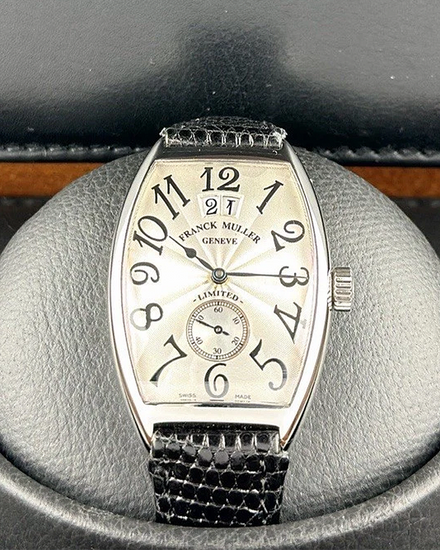 2002 Franck Muller Cintrée Curvex Big Date L.E. 39MM Silver Dial Leather Strap (2851 S6)