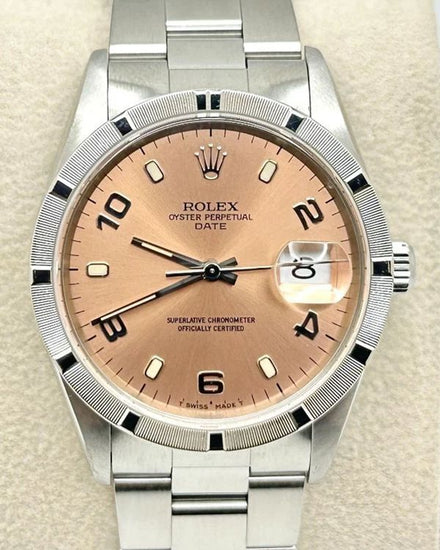 1998 Rolex Oyster Perpetual Date 34MM Salmon Dial Oyster Bracelet (15210)