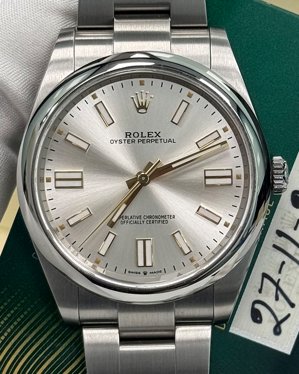 2024 Rolex Oyster Perpetual 41MM Silver Dial Oyster Bracelet (124300)