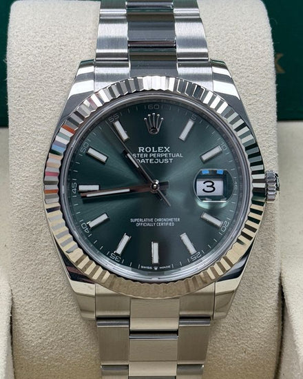 2022 Rolex Datejust 41MM Green Dial Oyster Bracelet (126334)