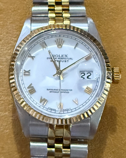 1987 Rolex Datejust 36MM White Dial Two-Tone Jubilee Bracelet (16013)