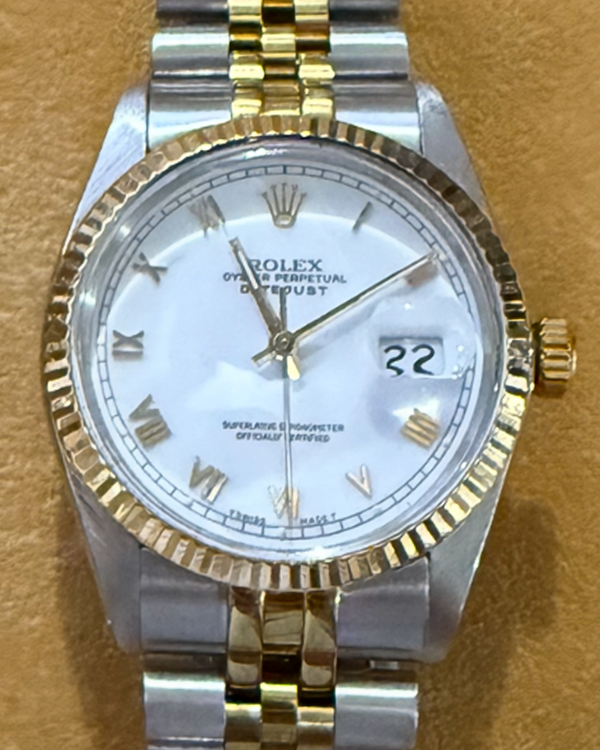 1987 Rolex Datejust 36MM White Dial Two-Tone Jubilee Bracelet (16233)