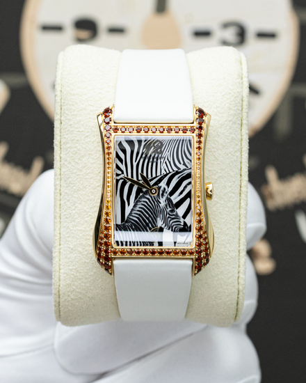 Patek Philippe Gondolo Serata Joaillerie 29MM Quartz Zebra Motif Dial Rubber Strap (4962/200R-010)