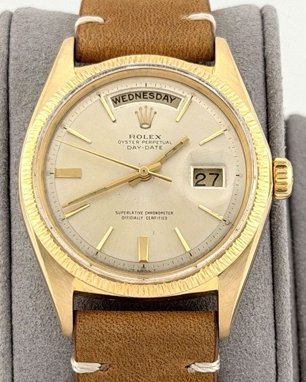 Rolex Day-Date "Bark Finish" 36MM Champagne "Doorstep" Dial Aftermarket Leather Strap (1807)