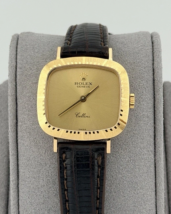 1991 Rolex Cellini 24MM Champagne Dial Aftermarket Leather Strap (4082)