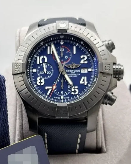 2023 Breitling Avenger "Night Mission" 48MM Blue Dial Leather Strap (V13375)