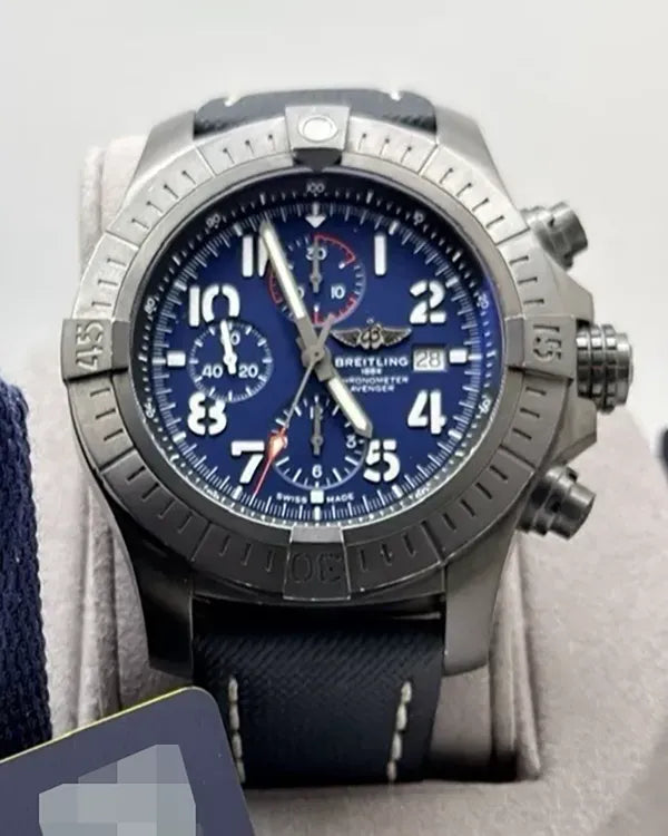 2023 Breitling Avenger "Night Mission" 48MM Blue Dial Leather Strap (V13375)