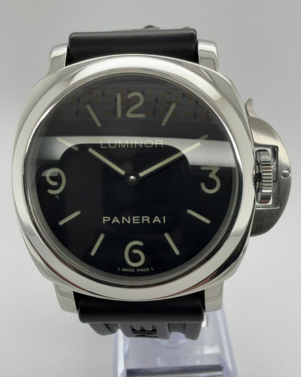 No Reserve - Panerai Luminor Base 44MM Black Dial Rubber Strap (PAM00112)