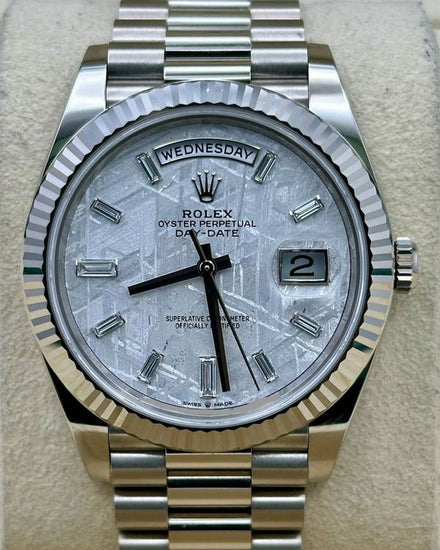 2023 Rolex Day-Date 40MM Meteorite Dial White Gold President Bracelet (228239)