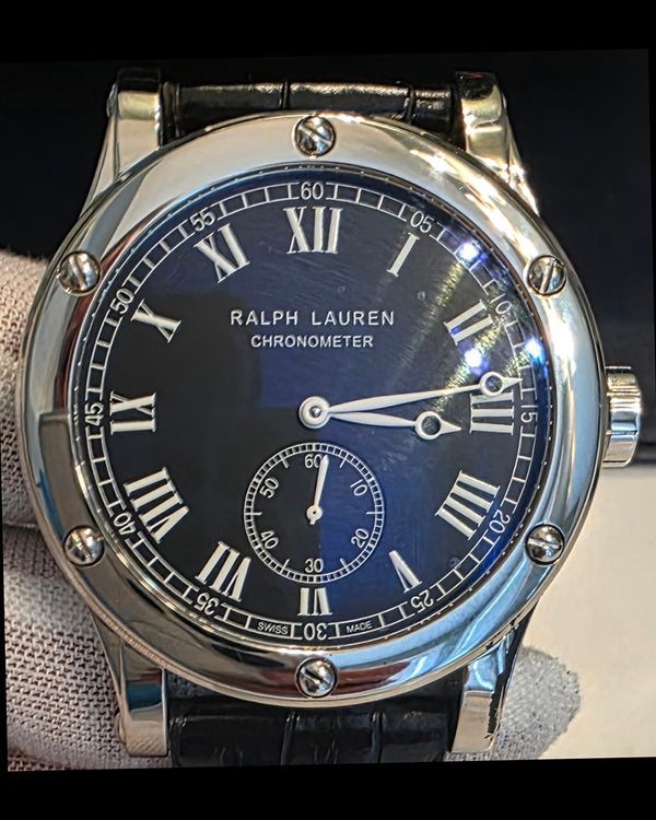 Ralph Lauren Sporting Classic Chronometer 45MM Black Dial Leather Strap (RLR0220706)