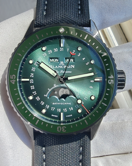 2024 Blancpain Fifty Fathoms 43.6MM Green Dial Textile Strap (5054-0153-B52A)
