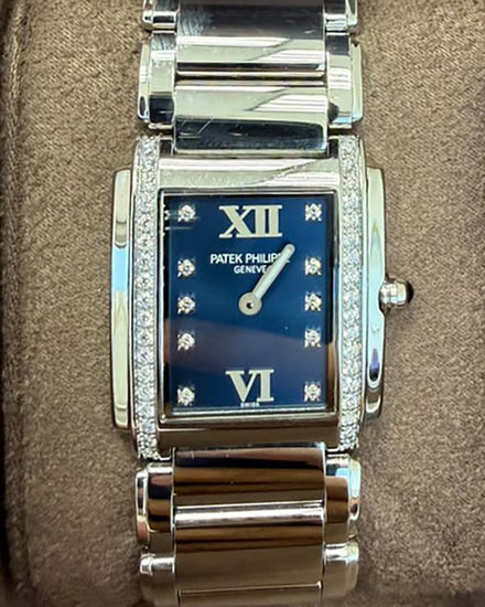 2014 Patek Philippe Twenty-4 25MM Quartz Blue Dial Steel Bracelet (4910/10A-012)