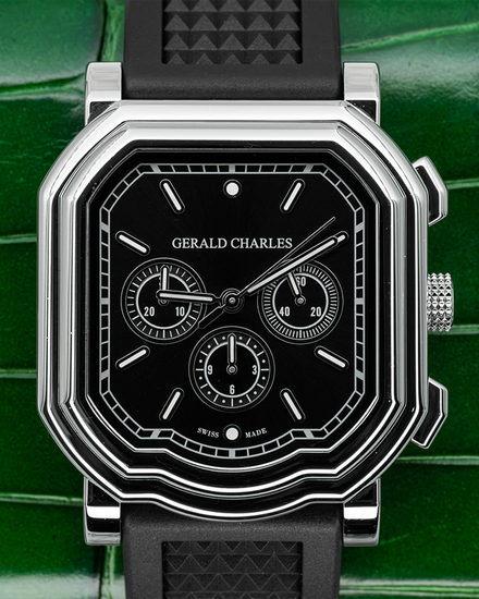 2026 Gerald Charles Maestro 39MM Black Dial Rubber Strap (GC3.0-A-00)