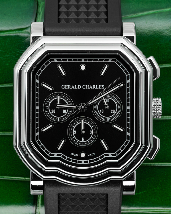 2026 Gerald Charles Maestro 39MM Black Dial Rubber Strap (GC3.0-A-00)