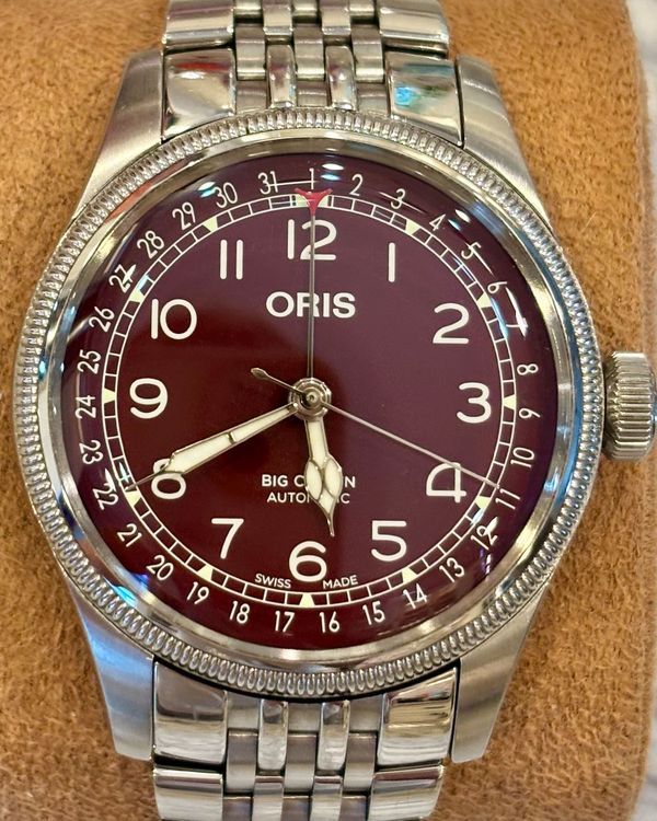 (Working) 2023 Oris Big Crown Pointer Date 40MM Red Dial Steel Bracelet (01 754 7741 4068-07 8 20 22)