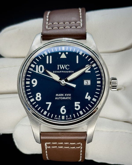 No Reserve - 2020 IWC Schaffhausen Pilot Mark XVIII Edition "Le Petit Prince" 40MM Blue Dial Leather Strap (IW327010)