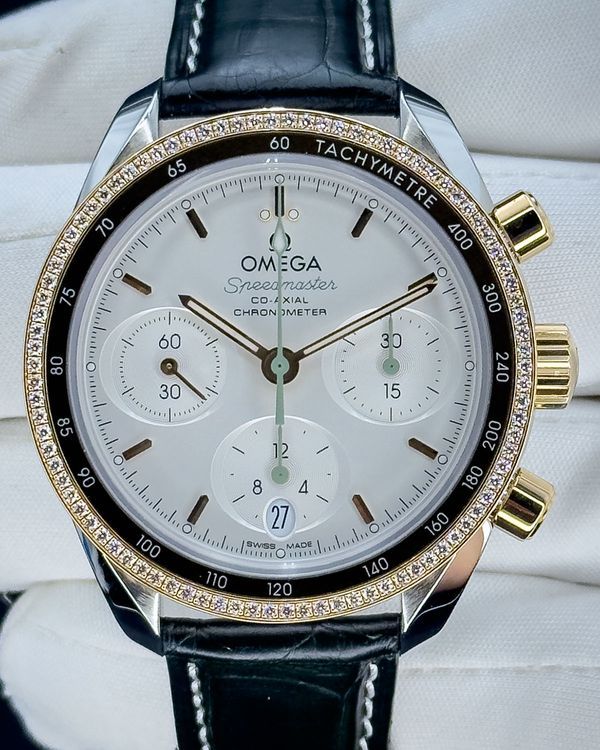 No Reserve - 2020 Omega Speedmaster 38MM White Dial Leather Strap (324.28.38.50.02.001)