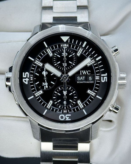 No Reserve - IWC Schaffhausen Aquatimer 44M Black Dial Steel Bracelet (IW376804)