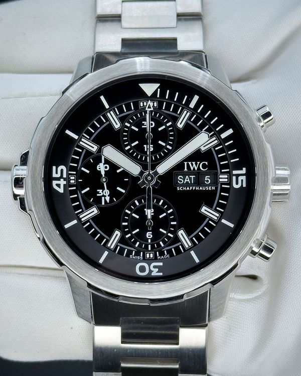 No Reserve - IWC Aquatimer 44M Black Dial Steel Bracelet (IW376804)