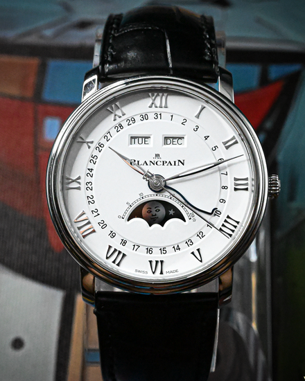 2022 Blancpain Villeret Quantième Complet Phases de Lune 40MM White Dial Leather Strap (6654-1127-55B)