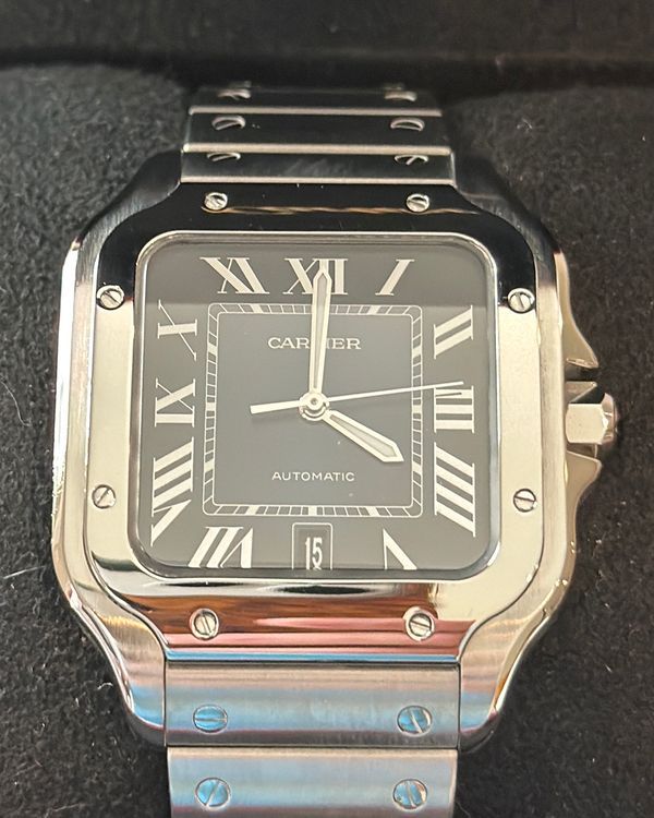 2019 Cartier Santos De Cartier 39.8MM Blue Dial Steel Bracelet (WSSA0013)