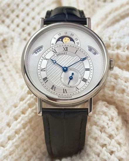 2014 Breguet Classique Calendrier 39MM Silver Dial Leather Strap (7337BB/1E/9V6)