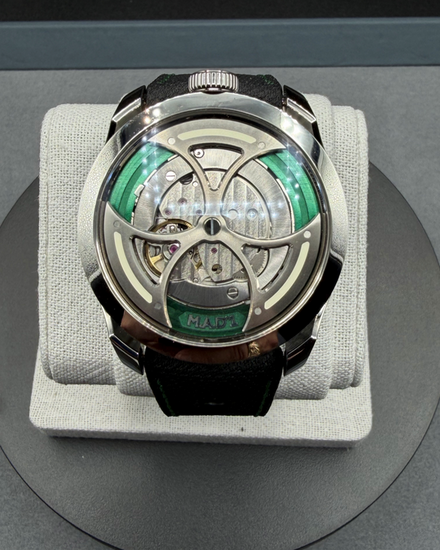 MB&F MAD Edition 1 Green "Lucky Clover" 42MM Skeleton Dial Leather Strap (M.A.D.1S)