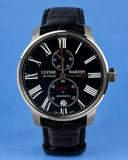 2026 Ulysse Nardin Marine Torpilleur 42MM Blue Dial Leather Strap (1183-310/43)